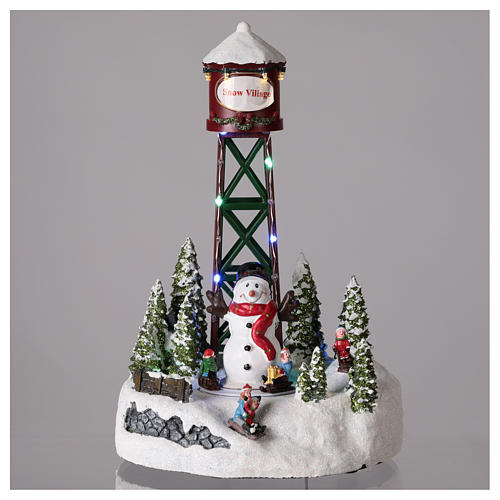 Aqueduct for Christmas village with snowman 35x20 cm. 2