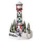 Acueducto para pueblo de Navidad con muñeco de nieve 35x20 cm s1