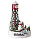 Water tower for Christmas village with snowman 35x20 cm s4