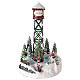 Christmas village water tower with rink and Christmas tree 35x20 s1
