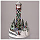 Christmas village water tower with rink and Christmas tree 35x20 s2