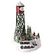 Christmas village water tower with rink and Christmas tree 35x20 s4