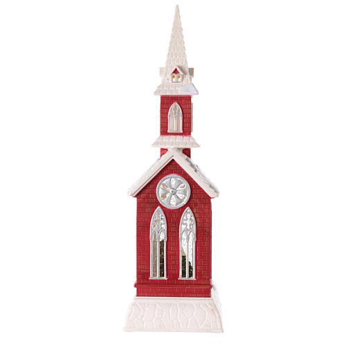 Palla di neve a forma di chiesa con natività 50x15x15 6