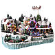Christmas village with moving Santa sleigh 40x55x30 cm s4