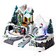 Village with Santa Claus on a moving sled 20x25x15 cm s3