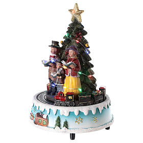 Christmas tree with carolers 15x20 cm s3