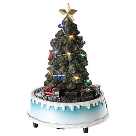 Christmas tree with carolers 15x20 cm s5