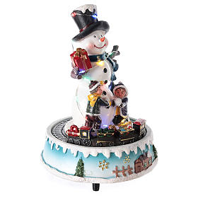 Snowman with gifts 15x20 cm s4