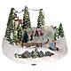 Scenka do bożonarodzeniowego miasteczka: choinki, lodowisko i bałwan 15x20 cm s4