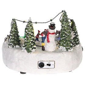 Cena para cenário natalino: pista de patinagem e boneco de neve 15x20 cm s5