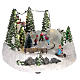 Scene for Christmas village: ice rink and snowman 15x20 cm s4