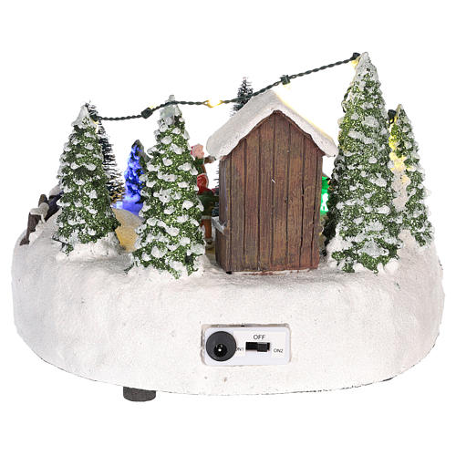 Winterszene mit Skipiste und Weihnachtsbaum, 15x20 cm 5
