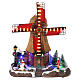 Cenário natalino em miniatura moinho de vento com luzes e música 25x25x10 cm s1