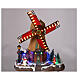 Cenário natalino em miniatura moinho de vento com luzes e música 25x25x10 cm s2