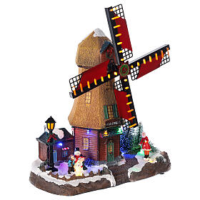 Wind mill with lights and music 25x25x10 cm s4