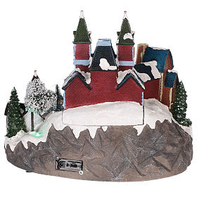 Christmas themed train station 30x35x25 cm s5