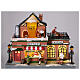 Christmas beer pub with lights and movement 30x35x30 cm s2