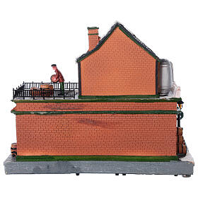 Cenário natalino em miniatura cervejaria com luzes e movimento 30x35x30 cm s5