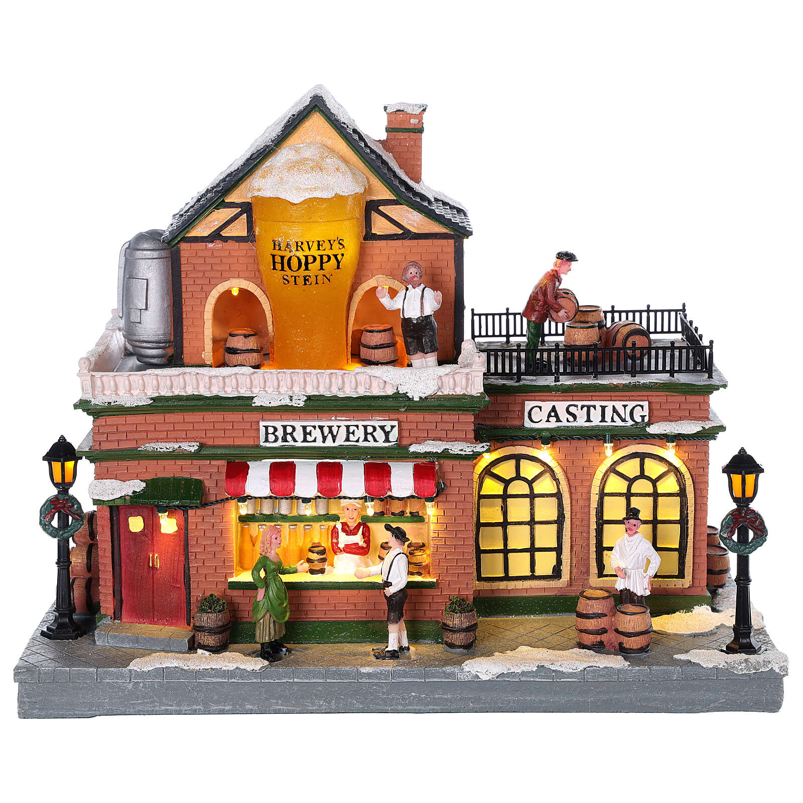 Christmas beer pub with lights and movement 30x35x30 cm  online sales