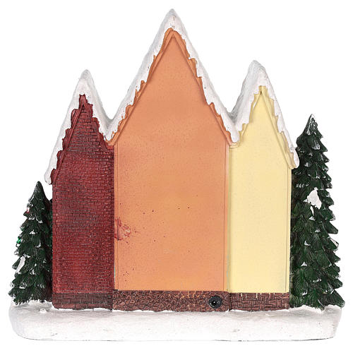 Christmas village house with movement lights and music 35x35x15 cm 5