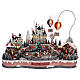 Christmas village with hot air balloons and track for cars 30x65x40 cm s1