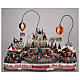 Christmas village with hot air balloons and track for cars 30x65x40 cm s2