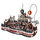 Christmas village with hot air balloons and track for cars 30x65x40 cm s3