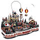 Christmas village with hot air balloons and track for cars 30x65x40 cm s4