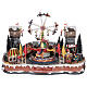 Christmas amusement park with tightrope walkers and carousel 45x65x45 cm s1