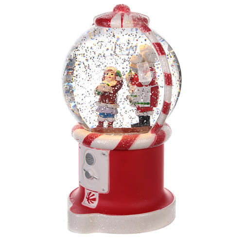 Candy dispenser snow globe with Santa Claus 20x10 cm 2