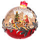 Palla di vetro con Babbo Natale su slitta 15x15 cm s1