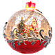 Palla di vetro con Babbo Natale su slitta 15x15 cm s3