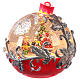 Glass ball with Santa on sleigh 15x15 cm s2