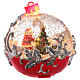 Glass ball with Santa on sleigh 15x15 cm s4