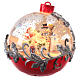 Christmas ball globe with snowman on sleigh 15x15 cm s1