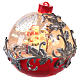 Christmas ball globe with snowman on sleigh 15x15 cm s2