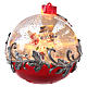 Christmas ball globe with snowman on sleigh 15x15 cm s3