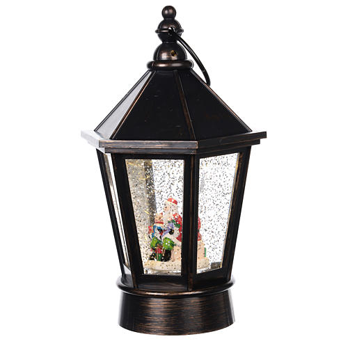 Globo de neve lanterna com Pai Natal 25x10 cm 2