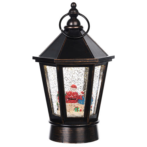 Globo de neve lanterna com Pai Natal 25x10 cm 4