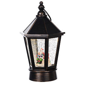 Glass lantern with Santa Claus 25x10 cm