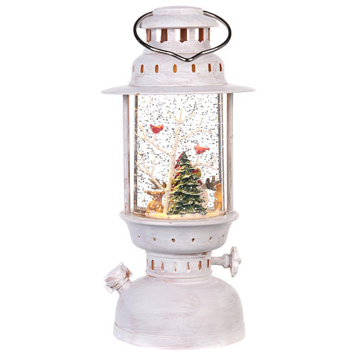 Snow globe lantern with snowman 25x10 cm 4