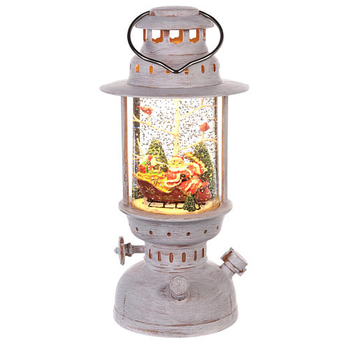 Kula szklana ze Świętym Mikołajem w kształcie latarenki 20x10 cm 1