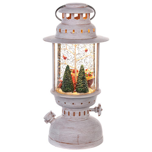 Kula szklana ze Świętym Mikołajem w kształcie latarenki 20x10 cm 4