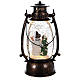 Snow globe with snowman in lantern 25x10 cm s4