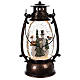 Lantern-shaped glass ball with snowmen 25x10 c s4