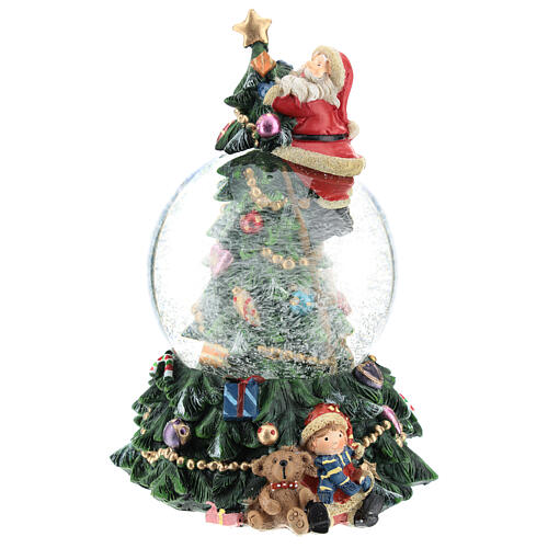 Snow globe with Santa and Christmas tree h 20 cm 2