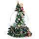 Palla di neve con Babbo Natale e albero di natale h 20 cm s4