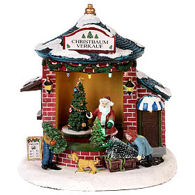 Christmas tree shop with Santa Claus 20x20x20 cm