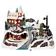 Christmas village with Santa and children in motion 20x30x20 cm s1