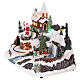 Christmas village with Santa and children in motion 20x30x20 cm s3